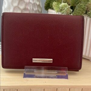 Burberry Red Leather Nova Check Bifold Card Case